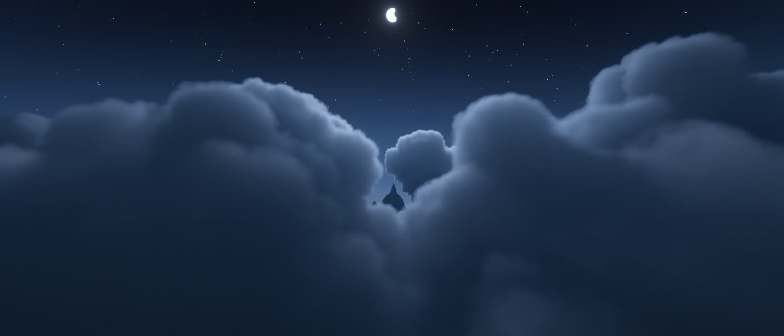 Minecraft landscape at night