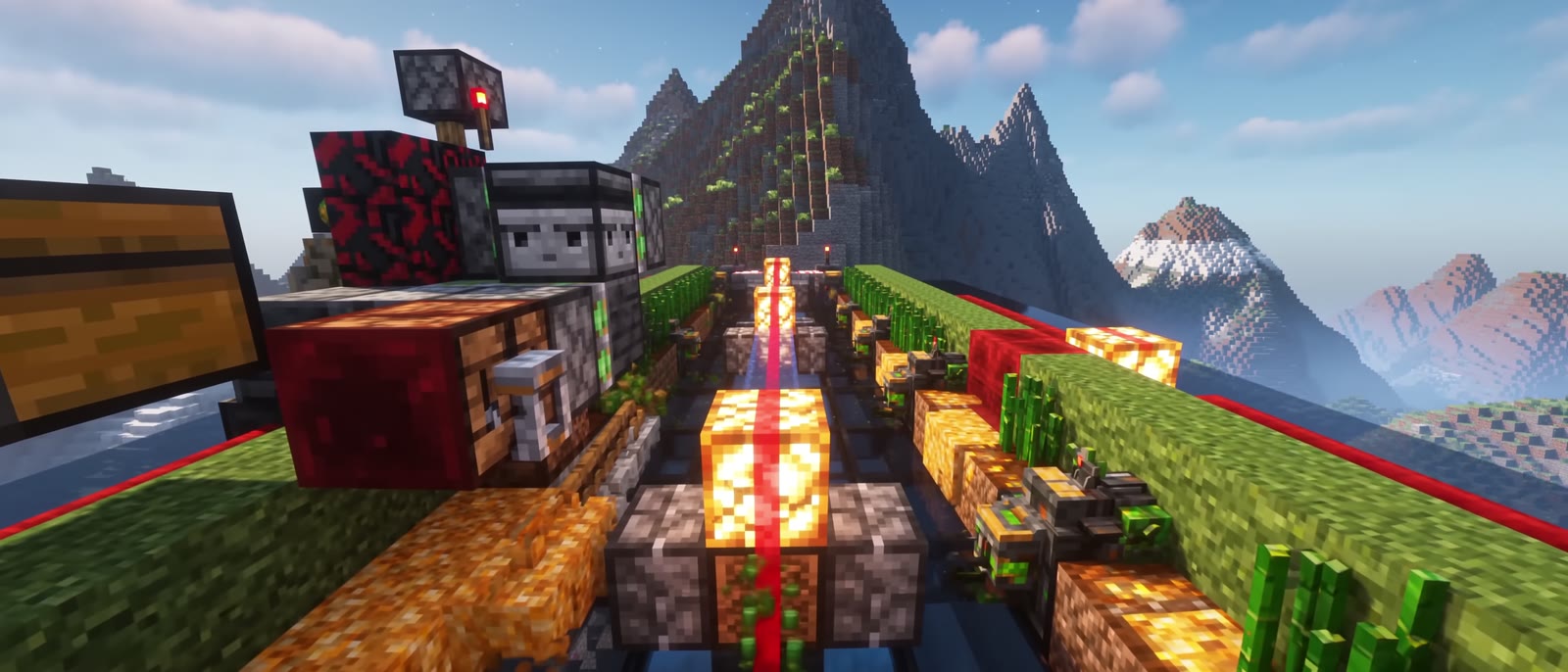 Minecraft redstone farm in daylight